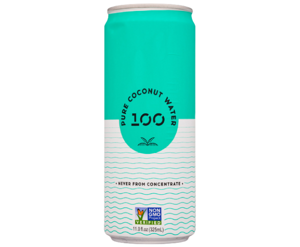 100 Coconuts Pure Water 11oz 12-Pack Can