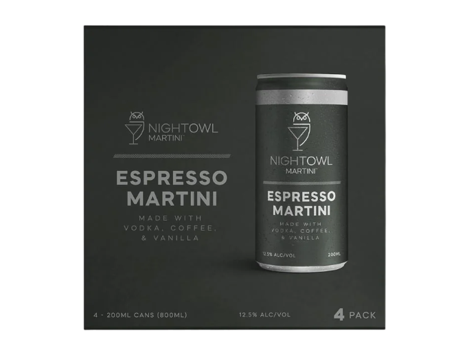 Nightowl Espresso Martini Vodka 200ml 4-Pack Can